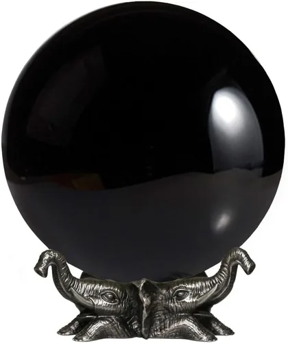 Miniatura 5 de Amlong Crystal Bola de cristal rosa de 8 pulgadas (7.874 in) con soporte de elefante