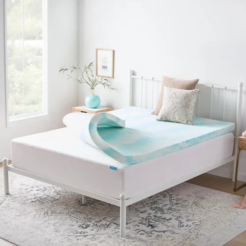 Miniatura 17 de Linenspa - Cubrecolchón de espuma viscoelástica - 2 pulgadas de espuma viscoelástica con infusión de gel - Sensación lujosa - Enfriamiento y alivio