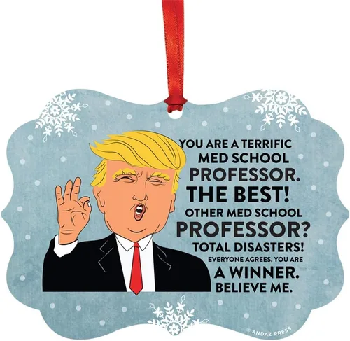 Miniatura 130 de Andaz Press Presidente Donald Trump Fancy Frame Recuerdo Adorno de Navidad Regalo de broma Ejecutivo de Cuenta, 1 paquete, Divertidas Ideas