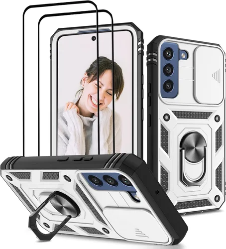 Miniatura 15 de Jeylly Funda para Samsung Galaxy S22 5G con [2 protectores de pantalla de vidrio templado], a prueba de golpes, grado militar, funda protectora