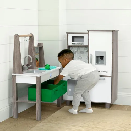 Miniatura 15 de Delta Children - Cocina de juguete de esquina todo en uno Gourmet - Juego de cocina de juguete con estufa segura y sin calor con luces, horno