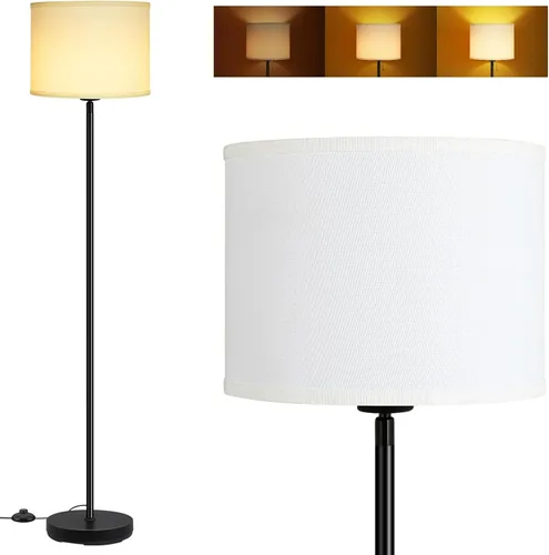 Miniatura 18 de Lámpara de pie negra, lámpara de pie LED de 58 pulgadas de alto, lámparas de sala de estar simples con pantalla, interruptor de pedal de pie