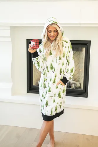 Miniatura 105 de Lazy One Sudadera con capucha de gran tamaño, ropa de dormir cómoda, vestido de suéter para mujer