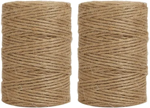 Miniatura 10 de Tenn Well Cordel de yute, 328 pies 0.091 in 6 capas cuerda de jardín natural, cuerda de yute resistente para manualidades, envoltura de regalos