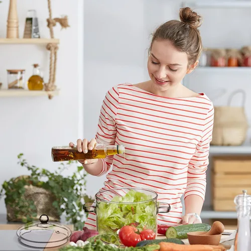 Miniatura 8 de Olla a fuego lento para estufa, popurrí de vidrio con tapa para estufa, 64.2 fl oz 66 oz cacerola de cocina transparente para el hogar, cuencos