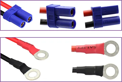 Miniatura 7 de Cable de Terminal EC5 a Anillo O, Cable Conector de Enchufe de Terminal de Ojal EC5 Hembra a Anillo O 10AWG RC ESC Cargador Lateral de Alimentación