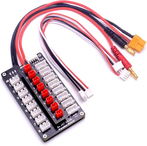 Miniatura 4 de YoungRC Junta de carga paralela JST 2-3S Lipo batería Balance Junta de carga con conectores JST para helicóptero RC Drone