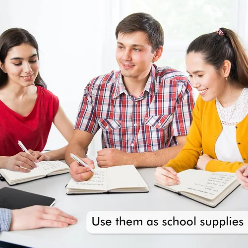 Miniatura 5 de feela Paquete de 8 cuadernos a granel para la escuela, cuadernos de negocios de tapa dura, diarios clásicos rayados con soporte para bolígrafo