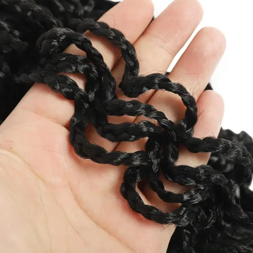 Miniatura 4 de Trenzas de caja Goddess de 150 hebras, cabello rizado de 8 pulgadas, trenzas de ganchillo pretrenzadas, trenzas de ganchillo pretrenzadas, trenzas