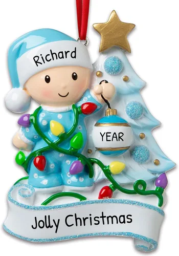 Adorno personalizado para árbol de Navidad 2025 – Adorno de Navidad para bebé 2025, adorno de primera Navidad, adornos de Navidad para niño pequeño,