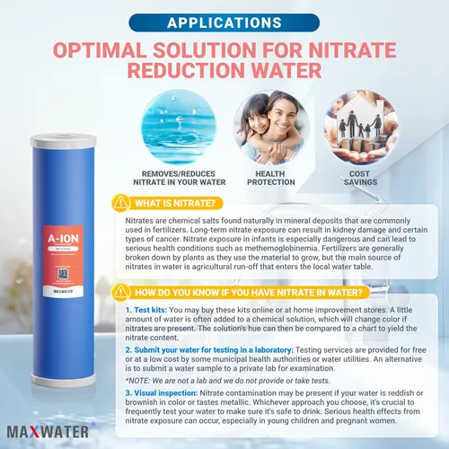 Miniatura 7 de Max Water Sistema de tanino + nitratos de 1 etapa - Heavy Duty - Sistemas de aniones y filtros de repuesto de aniones - 20 x 4.5, NPTF de 1 pulgada