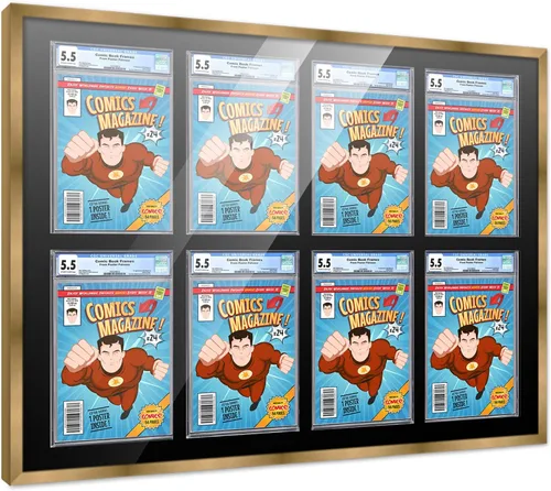 Miniatura 95 de Marco de cómic con paspartú para 8 CGC, CBCS o PGX Graded Comics - Marco de cómic blanco para cómics de 8.125 x 13 pulgadas Marco blanco