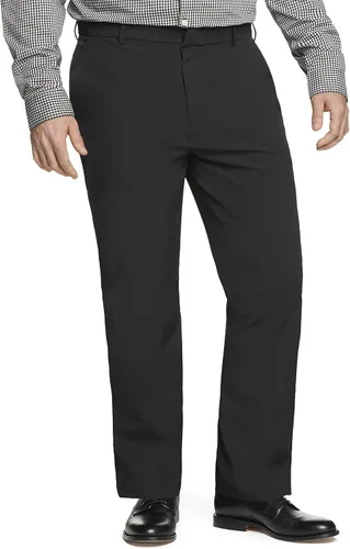 Van Heusen Pantalones de vestir para hombre, grandes y altos, con protección contra manchas, elástico, recto, con parte delantera plana