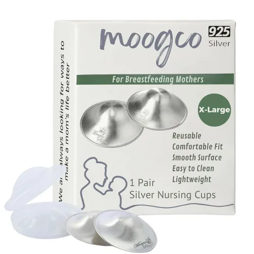 Miniatura 11 de MOOGCO Las Tazas de Lactancia Originales de Plata - Tazas de Pezón de Plata 999k - Protectores de Pezón para la Lactancia de Recién Nacidos
