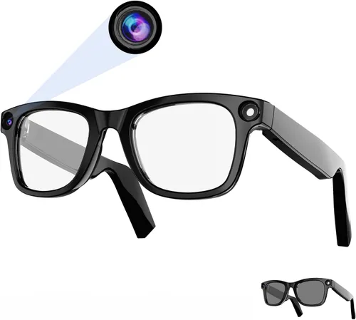 Miniatura 12 de Lentes inteligentes con inteligencia artificial con cámara HD de 80 MP, video de 1080P, Bluetooth/Wi-Fi, control de voz y reconocimiento