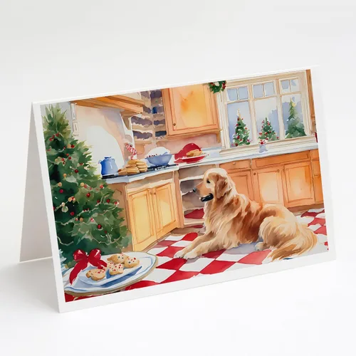 Miniatura 88 de Caroline's Treasures DAC3884GCA7P Paquete de 8 tarjetas en blanco de Navidad con galletas de husky siberiano Tarjetas de felicitación con sobres