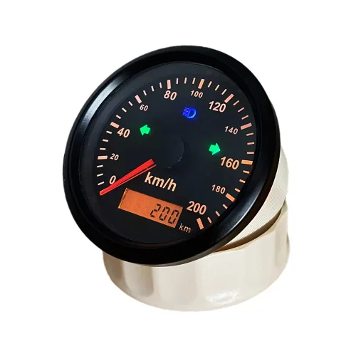 Miniatura 2 de ELING Velocímetro GPS 124.3 mi/h para coche, motocicleta, ATV, UTV, kilometraje total ajustable 3.346 in 12 V 24 V impermeable Negro+Negro