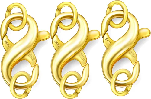 Miniatura 13 de Dailyacc S925 Abrazadera de Langosta de Doble Apertura en Plata de Ley y Oro, Extensiones de Collar y Pulsera, Cerraduras y Cierres para Joyería DIY