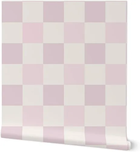 Papel tapiz para despegar y pegar, cuadros rosados, cuadros retro, damas, bohemio, ligero, arlequín, noventa, 90, papel tapiz extraíble