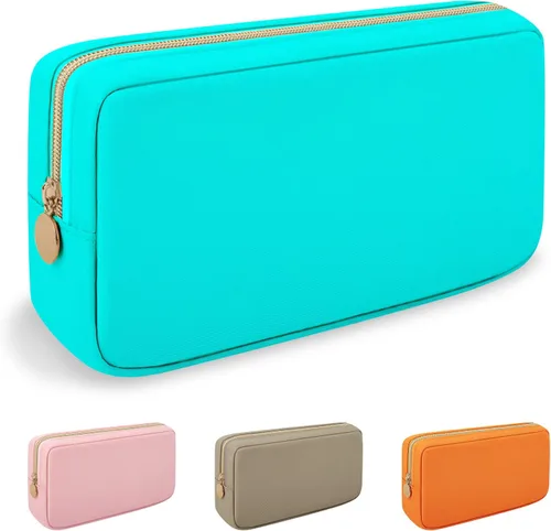 Miniatura 42 de Iqimott Bolsa Grande de Maquillaje de Nylon para Viaje, Bolsa de Cosméticos Preppy Grande Organizadora de Maquillaje de Nylon Bolsa de Artículos
