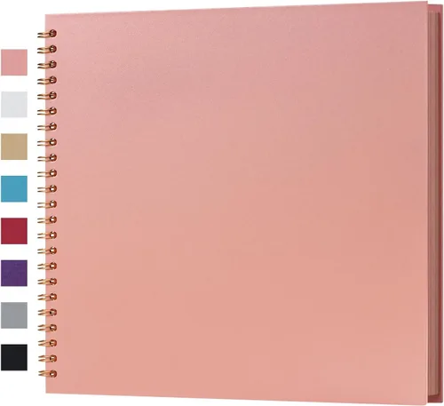 Miniatura 57 de potricher Álbum de scrapbook DIY de 10 x 10 pulgadas, 80 páginas de papel kraft grueso negro en blanco, libro de recuerdos para bodas y aniversarios