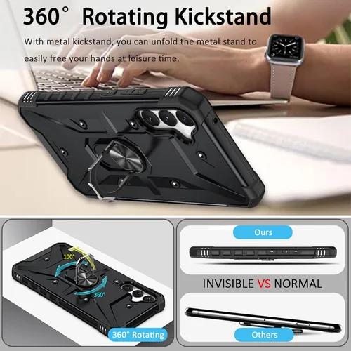 Miniatura 4 de Miimall Funda resistente para Samsung Galaxy A54 0.18 oz, cuerpo completo, soporte de anillo giratorio, protección a prueba de caídas de grado