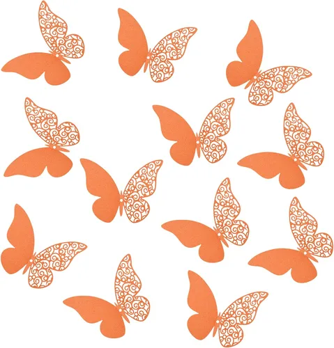 Miniatura 3 de 24 calcomanías de pared de mariposa 3D, decoración de pared de bricolaje, mariposas de papel extraíbles, decoración de dormitorio de niños y boda