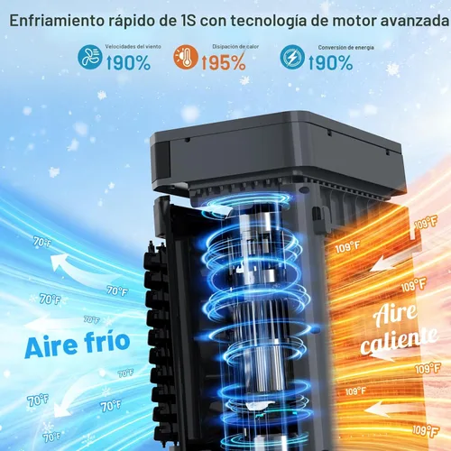 Miniatura 2 de Auertech Enfriador de aire evaporativo, enfriador de pantano de 1800 CFM con tanque de agua de 5.3 galones y 6 paquetes de hielo, 3 modos y 3 Gris