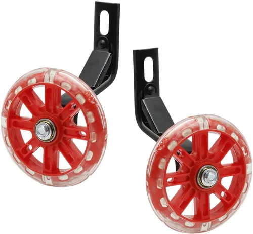 Miniatura 18 de Par de ruedas auxiliares de bicicleta para niños, accesorios para bicicletas de 12 "14" 16", ruedas de entrenamiento flash Negro
