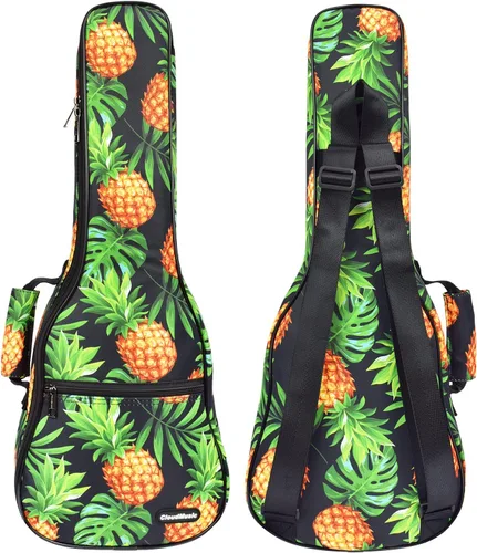 Miniatura 17 de CLOUDMUSIC - Funda para ukelele con mochila acolchada para concierto de 23 pulgadas (concierto, negro)