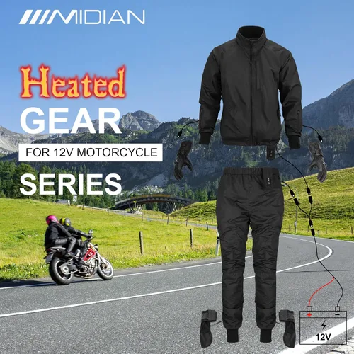 Miniatura 6 de MIDIAN Men's Winter Heated Pants with 2 Heat Zones, Black, Large, Long