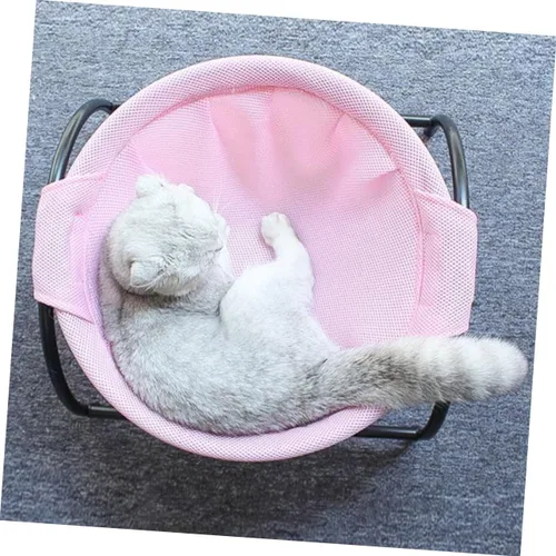 Miniatura 6 de Happyyami Elevated Cat Hammock Bed for Pets Breathable Mesh Lounge Sturdy Design for Use Stylish Elevated Pet Nest for Cats Dogs for Relaxation and