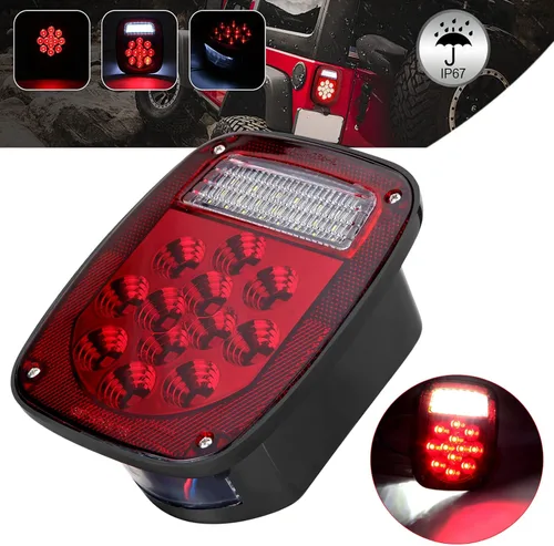 Miniatura 4 de Luces traseras para RV, kit de 39 luces LED para Jeep CJ YJ JK, camión, remolque, barco, 12V rojo/blanco, kit de freno y giro LED (paquete de 2)