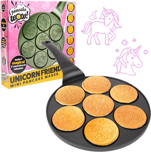 Miniatura 9 de Sartén mini para hotcakes con emojis - 7 caras sonrientes únicas para niños, sartén antiadherente para hotcakes con moldes para la estufa, plancha