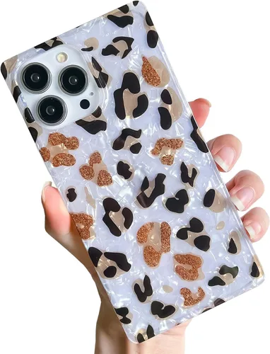 Miniatura 50 de Elegante concha de madre perla compatible con iPhone 13 Pro de 6.1 pulgadas, estuche de borde rectangular, elegante y delgado, con perla de abulón