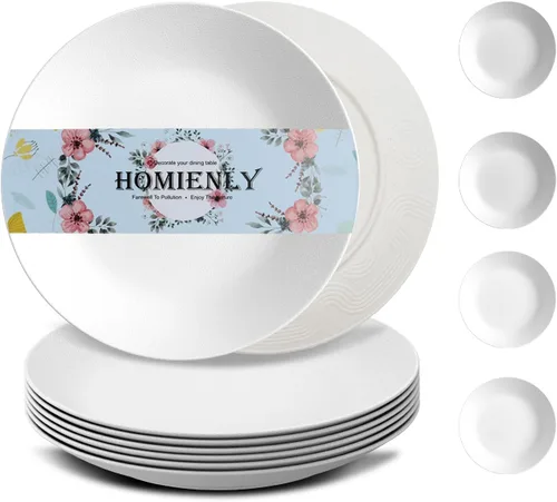 Miniatura 14 de Homiely Juego de 8 Platos para Cena - Paja de Trigo, Apto para Microondas y Lavavajillas, Irrompible, Platos para Niños