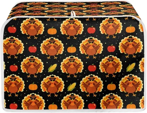 Miniatura 45 de Cubierta acolchada de poliéster para tostadora de tablero de madera de girasol para tostadora de dos rebanadas, protección contra el polvo