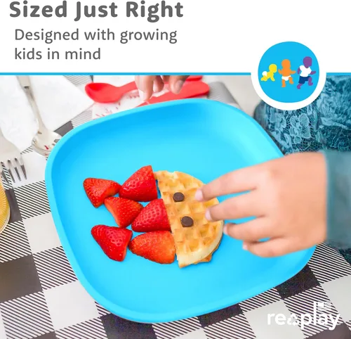 Miniatura 7 de Re-Play Platos para niños pequeños, platos planos de pared profunda de 22 onzas, aptos para lavavajillas y microondas, fabricados en Estados Unidos
