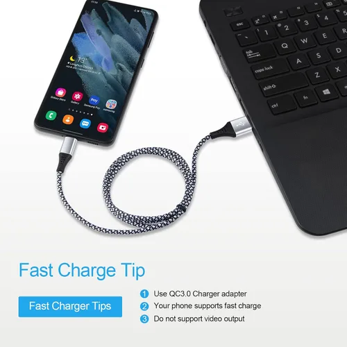 Miniatura 6 de Cable USB C de 3 pies, cargador de teléfono Android tipo C, cable de carga rápida para Samsung Galaxy A17 A56 A36 A16 S25 S24 S23 Ultra Z Flip6