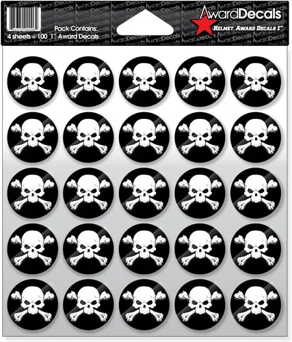 Miniatura 11 de Award Decals calcomanía de calavera y huesos cruzados (100 unidades)
