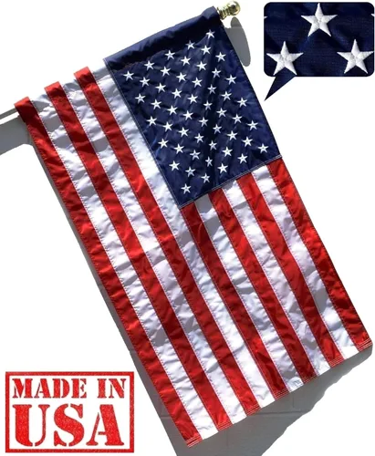Miniatura 7 de US Flag Factory bandera estadounidense 2.5 x 4 pies (manga para mástil) bandera de nylon SolarMax para exteriores