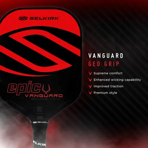 Miniatura 2 de Selkirk Sport Vanguard - Paleta híbrida de pickleball de fibra de carbono con núcleo de polipropileno X5, raquetas de pickleball 1.0 Rojo