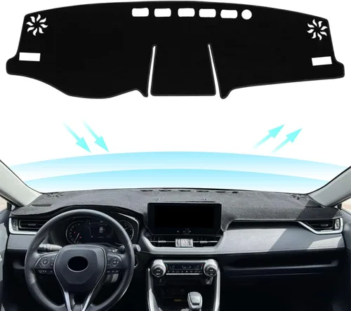 Para Toyota Rav4 Accesorios 2025 2024 2023 2022 2021 2020 2019 Cubierta de tablero de salpicadero de ajuste personalizado Cubierta de consola Negro