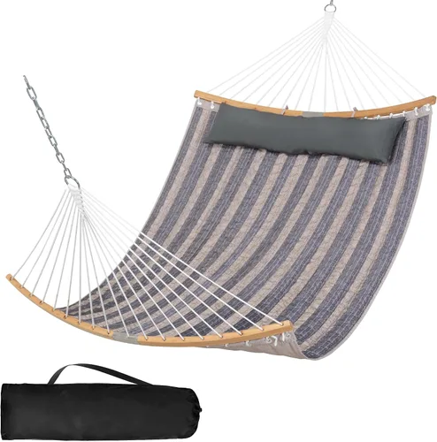 Miniatura 9 de SUNCREAT Hamacas de árbol para exterior, hamacas portátiles con bolsa de transporte, patrón gris
