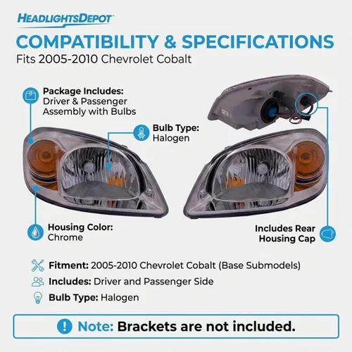 Miniatura 5 de Chevy faros cobalto de reemplazo estilo OE nuevo par para conductor/acompañante