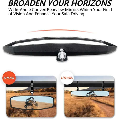 Miniatura 4 de SHEJISI Espejo retrovisor UTV para jaula antivuelco de 1.5 a 2.0 pulgadas, nuevos espejos RZR con ajuste simple del ángulo de visión, compatible