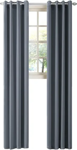 Miniatura 34 de LA PALMA Cortinas opacas con aislamiento térmico y ojales, para sala de estar, dormitorio, paquete de 2 paneles
