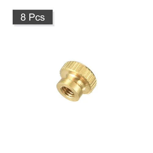 Miniatura 3 de uxcell Tuercas moleteadas de latón, M4x0.0.276 in redondo escalonado perillas sujetadores para impresora 3D, equipo electrónico, 8 piezas