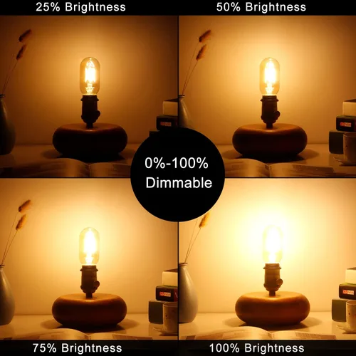 Miniatura 8 de LiteHistory foco LED E26 de 6 W, equivalente a 60 W, blanco cálido 2200 K, ámbar, E26, bombilla Edison regulable, CA 120 V, 400 lm, foco LED tubular