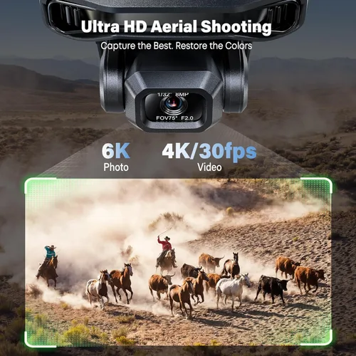 Miniatura 3 de Bwine F7GIM 6K Photo Drone con cámara para adultos, cardán sin escobillas de 3 ejes, video 4K/30fps, control inteligente GPS, más tiempo de vuelo
